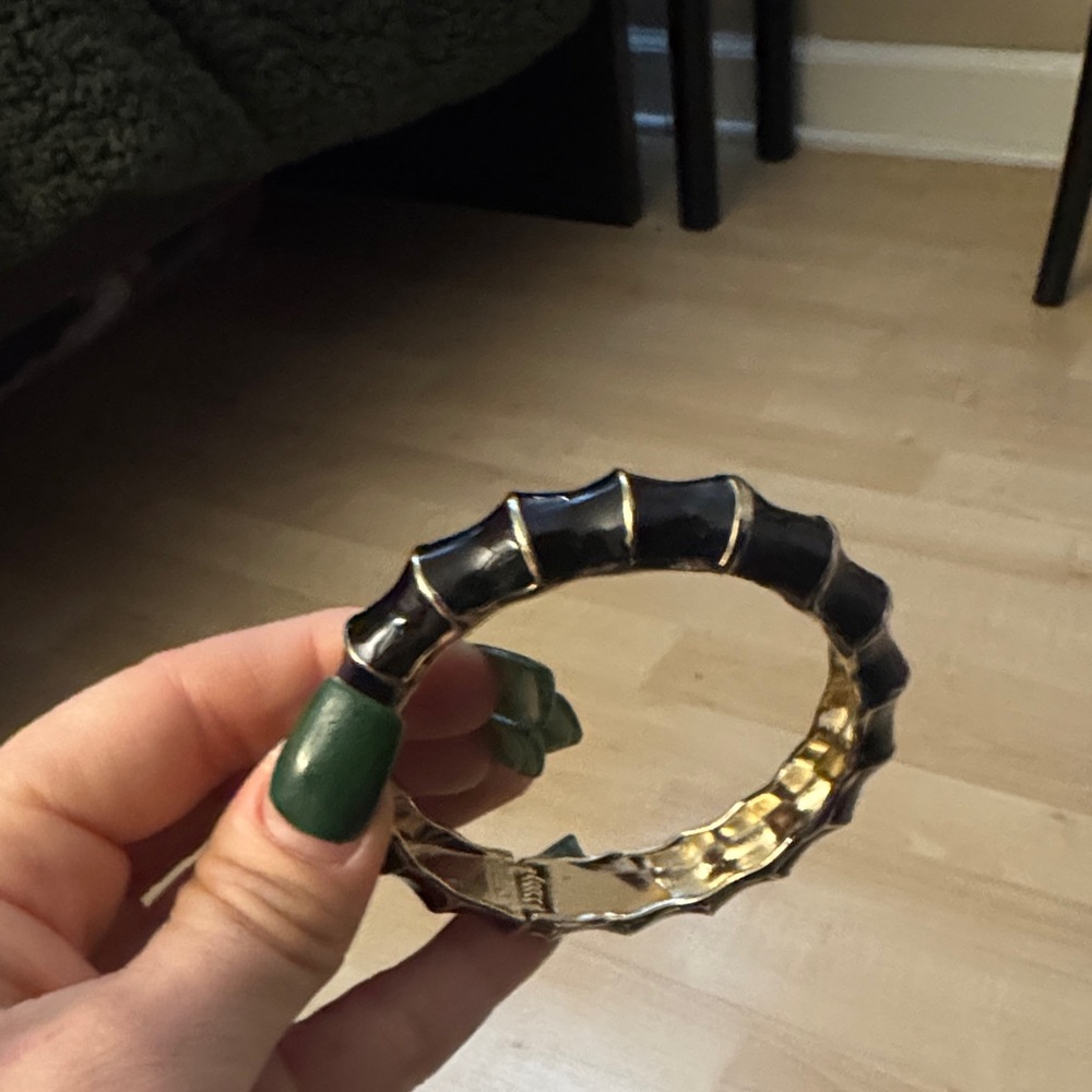 Black and Gold Bangle Bracelet